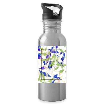 Summer Vibes Sommer Jahreszeit Hitze Sonne Vibes - Trinkflasche mit integriertem Trinkhalm - Lightsilver - Rechts