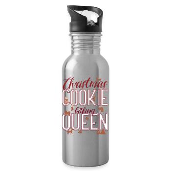 Christmas Cookie Baking Queen - Trinkflasche mit integriertem Trinkhalm - Lightsilver - Rechts