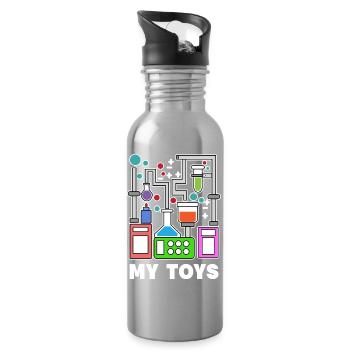 Vorgesetzter Job Karriere Statement Wissenschafter - Trinkflasche mit integriertem Trinkhalm - Lightsilver - Rechts