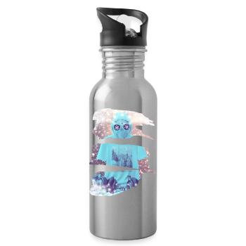 Il neige - Gourde avec paille intégrée - argent clair - Droite
