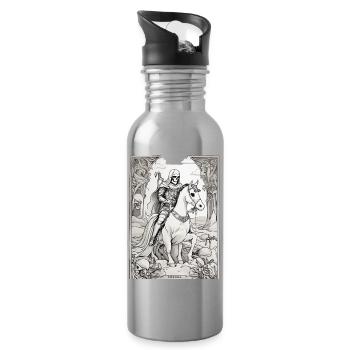 Death Rider Tarot Illustration - Water bottle with straw - silver - Right