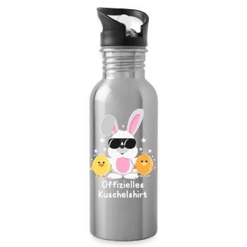 Offizielles Kuschelshirt Hase mit Küken Kaninchen - Trinkflasche mit integriertem Trinkhalm - Lightsilver - Rechts