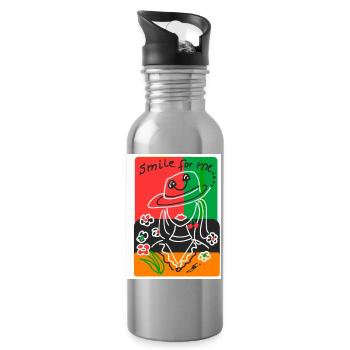 EG Frau I positive Sprüche I Muttertag I Urlaub - Trinkflasche mit integriertem Trinkhalm - Lightsilver - Rechts