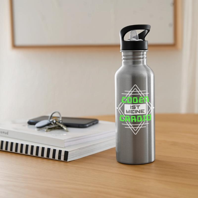 Coden Statement Developer Computerfreak Skripting Trinkflasche mit integriertem Trinkhalm