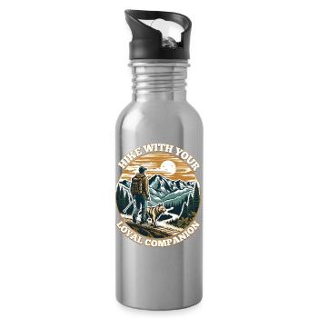 RANDONNEZ AVEC VOTRE FIDÈLE COMPAGNON - Gourde avec paille intégrée - argent clair - Droite