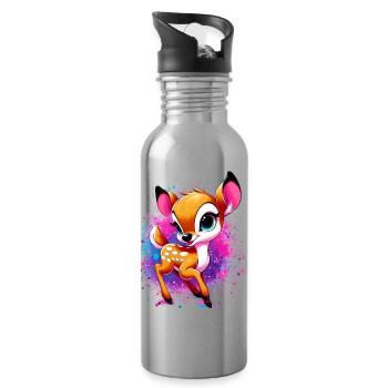 Fawn - Water bottle with straw - silver - Right