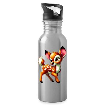 Fawn - Water bottle with straw - silver - Right