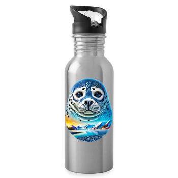 Seal - Water bottle with straw - silver - Right