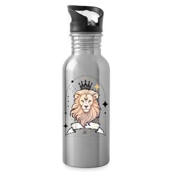 Leo 1 - Water bottle with straw - silver - Right