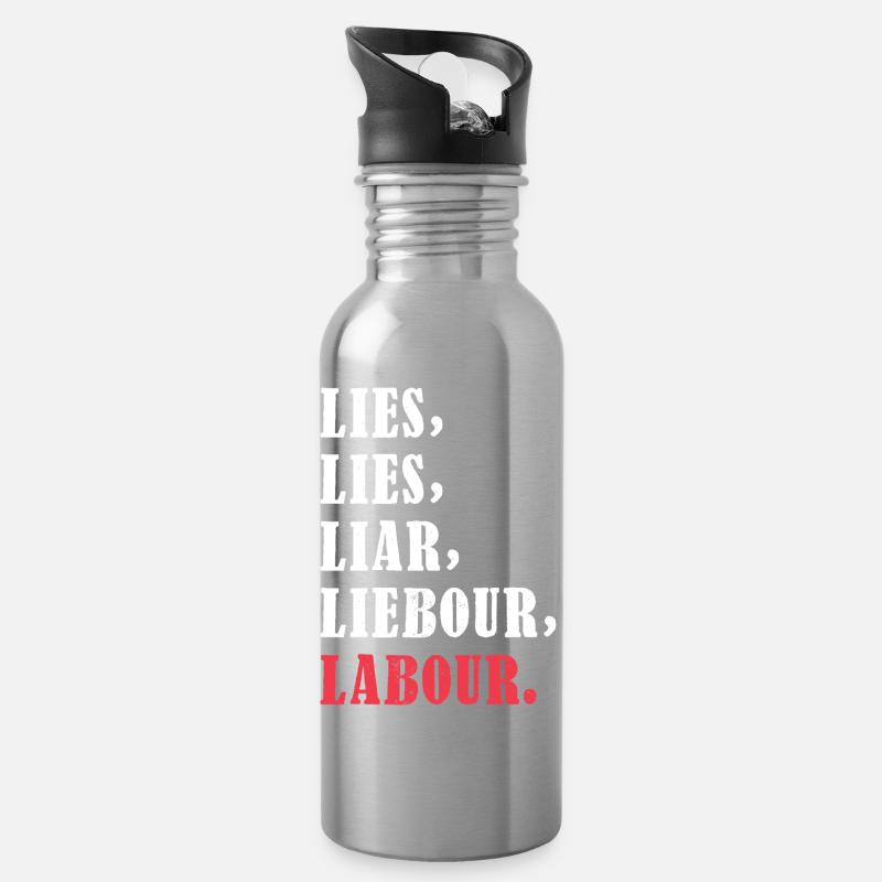 Conception typographique de slogan anti-ouvrier audacieuse - Gourde avec paille intégrée - argent clair