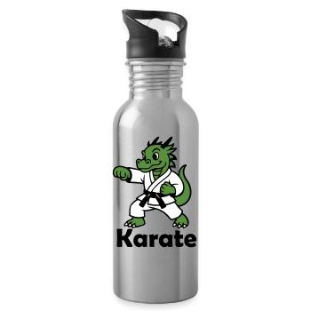 Karate Drache - Trinkflasche mit integriertem Trinkhalm - Lightsilver - Rechts