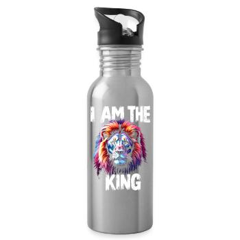 I am the King Lion - Water bottle with straw - silver - Right