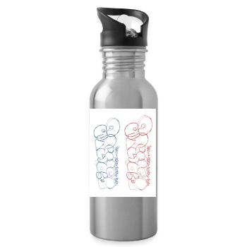 Paris. France. Europe. Monde. - Gourde avec paille intégrée - argent clair - Droite