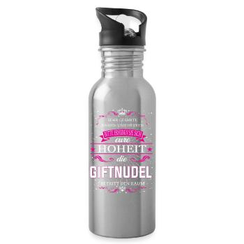 Eure Hoheit die Giftnudel betritt den Raum - Trinkflasche mit integriertem Trinkhalm - Lightsilver - Rechts