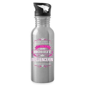 Eure Hoheit die Influencerin betritt den Raum - Trinkflasche mit integriertem Trinkhalm - Lightsilver - Rechts