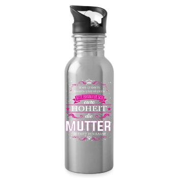Eure Hoheit die Mutter betritt den Raum - Trinkflasche mit integriertem Trinkhalm - Lightsilver - Rechts