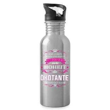 Eure Hoheit die Ökotante betritt den Raum - Trinkflasche mit integriertem Trinkhalm - Lightsilver - Rechts
