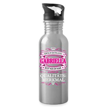Qualitätsmerkmal Gabriella einfach Erstklassig - Trinkflasche mit integriertem Trinkhalm - Lightsilver - Rechts
