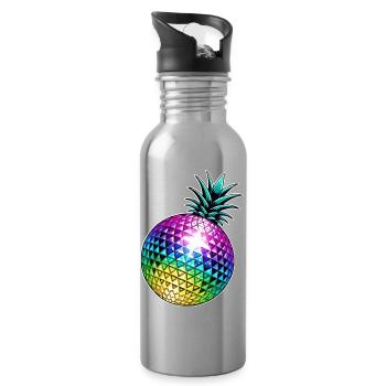 Ananas Disco - Trinkflasche mit integriertem Trinkhalm - Lightsilver - Rechts