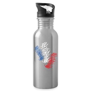 Strasbourg Street Art - Water bottle with straw - silver - Right