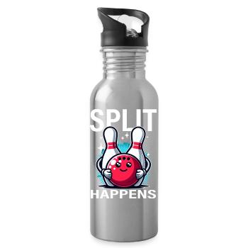 Split Arrives Bowling Joy - Water bottle with straw - silver - Right
