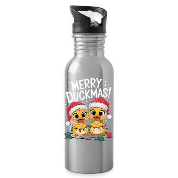 Ente Weihnachtspullover Enten Weihnachten Duckmas - Trinkflasche mit integriertem Trinkhalm - Lightsilver - Rechts
