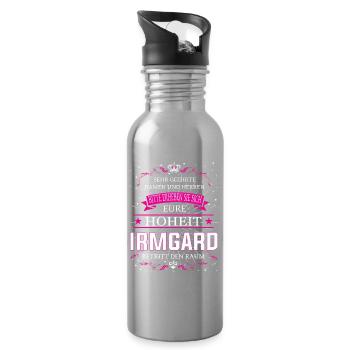 Eure Hoheit Irmgard betritt den Raum - Trinkflasche mit integriertem Trinkhalm - Lightsilver - Rechts
