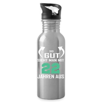 So gut sieht man mit 22 aus - Trinkflasche mit integriertem Trinkhalm - Lightsilver - Rechts