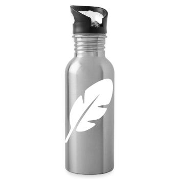 Feder - Trinkflasche mit integriertem Trinkhalm - Lightsilver - Rechts