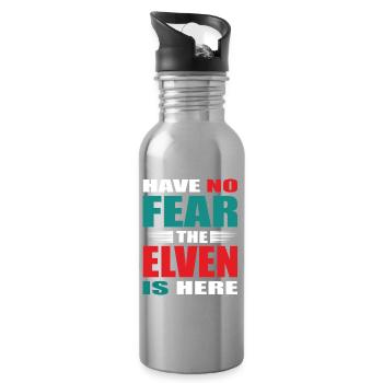 Have no Fear the Elf is here Outfit - Water bottle with straw - silver - Right