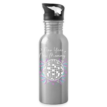 Gender Reveal Silvester - Trinkflasche mit integriertem Trinkhalm - Lightsilver - Rechts