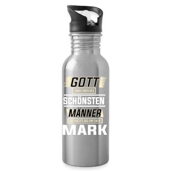 Marquez le plus bel homme de Dieu en forme de design - Gourde avec paille intégrée - argent clair - Droite