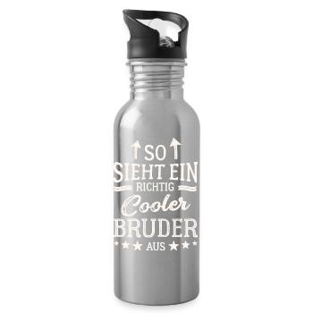 Voici à quoi ressemble un frère vraiment cool - Gourde avec paille intégrée - argent clair - Droite