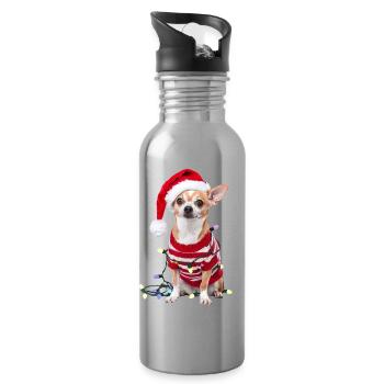 Chihuahua Chihuahua Chihuahua Pull de Noël Mignon - Gourde avec paille intégrée - argent clair - Droite