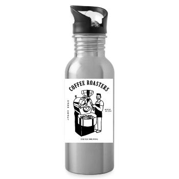 Torréfacteur vintage pour les amateurs de café - Gourde avec paille intégrée - argent clair - Droite