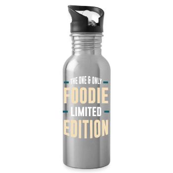 Limited Foodie Edition - Water bottle with straw - silver - Right