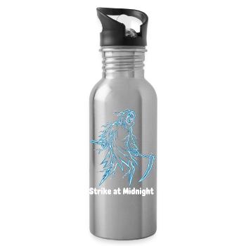 Mitternachts-Skelett Neon - Trinkflasche mit integriertem Trinkhalm - Lightsilver - Rechts