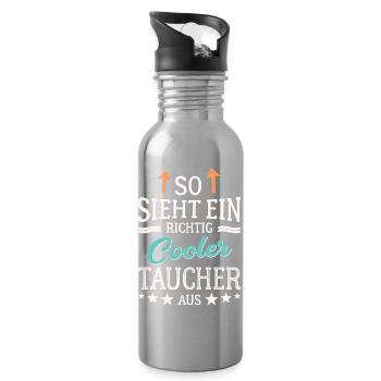 So sieht ein richtig cooler Taucher aus - Trinkflasche mit integriertem Trinkhalm - Lightsilver - Rechts