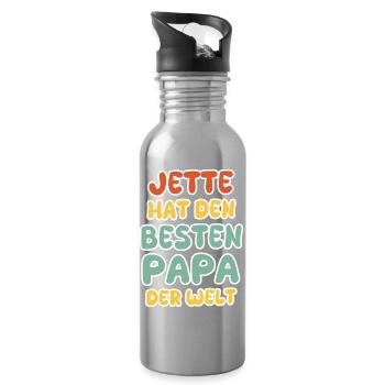 Bébé Jette - Gourde avec paille intégrée - argent clair - Droite
