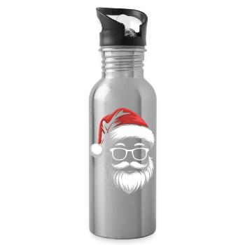 Cool Santa with sunglasses - Water bottle with straw - silver - Right