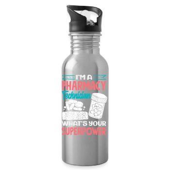 Apotheker Pharmazeutisch-technischer - Trinkflasche mit integriertem Trinkhalm - Lightsilver - Rechts