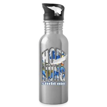 World Map Dove Hope Never Dies - Water bottle with straw - silver - Right