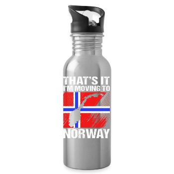 Norweger Oslo Skandinavien Norwegen - Trinkflasche mit integriertem Trinkhalm - Lightsilver - Rechts