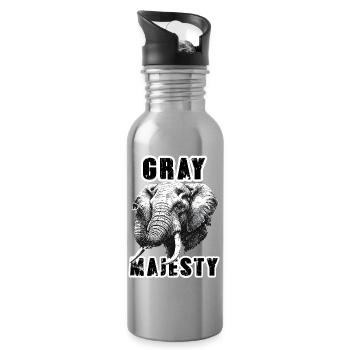 Éléphant Gray Majesty Puissance - Gourde avec paille intégrée - argent clair - Droite