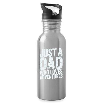 Father of Adventures - Water bottle with straw - silver - Right