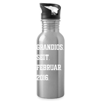 10th birthday February 2016 - Water bottle with straw - silver - Right