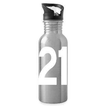 21 Number - Water bottle with straw - silver - Right