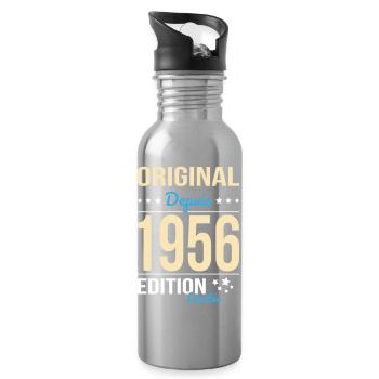 Original seit 1956 – 70-jähriges Jubiläum - Trinkflasche mit integriertem Trinkhalm - Lightsilver - Rechts