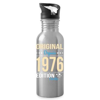 Original since 1976 – 50th anniversary - Water bottle with straw - silver - Right