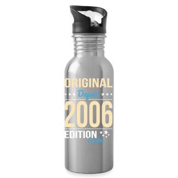 Original seit 2006 – 20-jähriges Jubiläum - Trinkflasche mit integriertem Trinkhalm - Lightsilver - Rechts